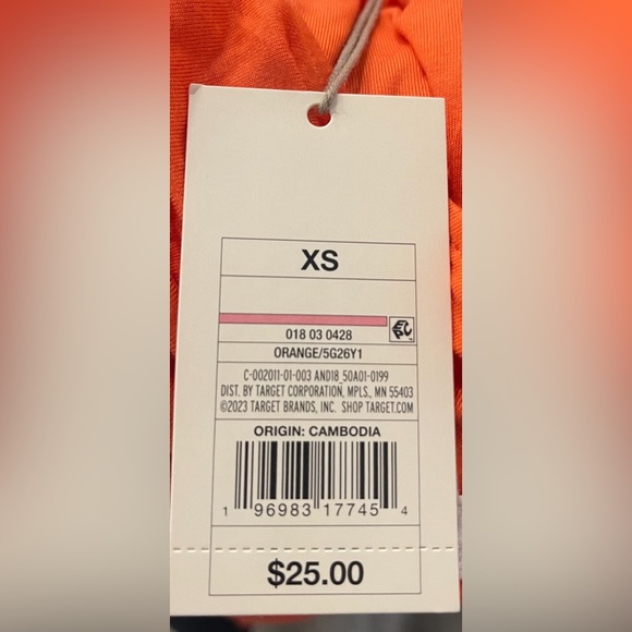 NWT A New Day Orange One Shoulder Dress - Picture 3 of 3